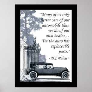 Póster B.J. Quiropráctica de Palmer que dice el poster