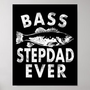 Póster B Stepdad Regalos Pescadores Día del Padre