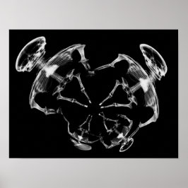 Póster B&W de la familia Skeleton Stretched X-Ray