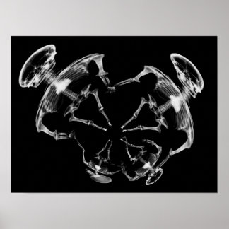 Póster B&W de la familia Skeleton Stretched X-Ray
