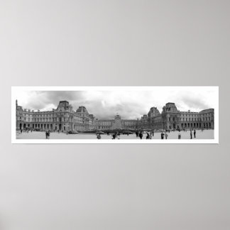 Póster B&W Louvre Panoramic