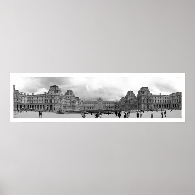 Póster B&W Louvre Panoramic (Frente)