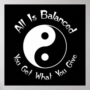 Póster B y poster de Yin Yang de la balanza de W
