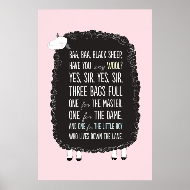 Póster Ba Baa Black Ship Nursery Rhyme (Frente)