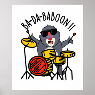 Póster Ba-da-ba-boon Funny Monkey Baboon Pun