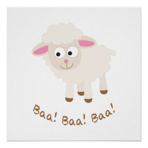 Póster ¡Baa! ¡Baa! ¡Baa! Corderito adorable