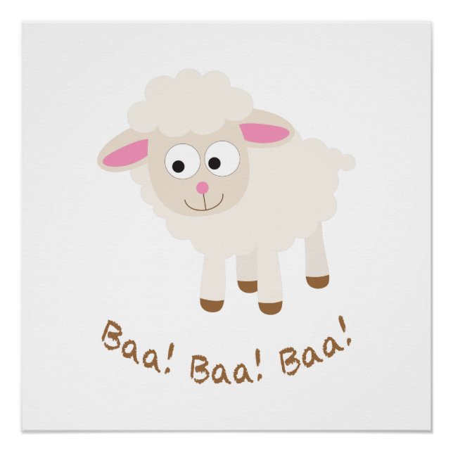 Póster ¡Baa! ¡Baa! ¡Baa! Corderito adorable (Anverso)