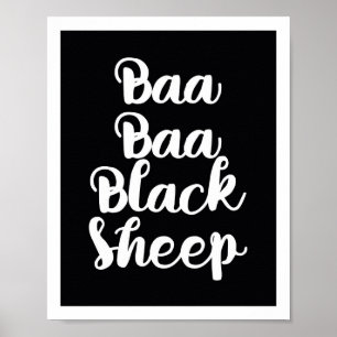 Póster Baa Baa Black Sheep Color Block