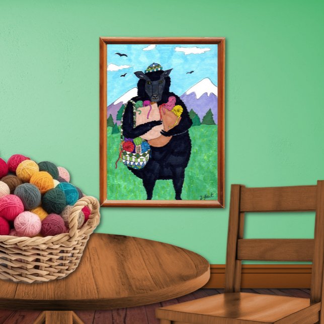 Póster Baa Baa Black Sheep Folk Art (Subido por el creador)