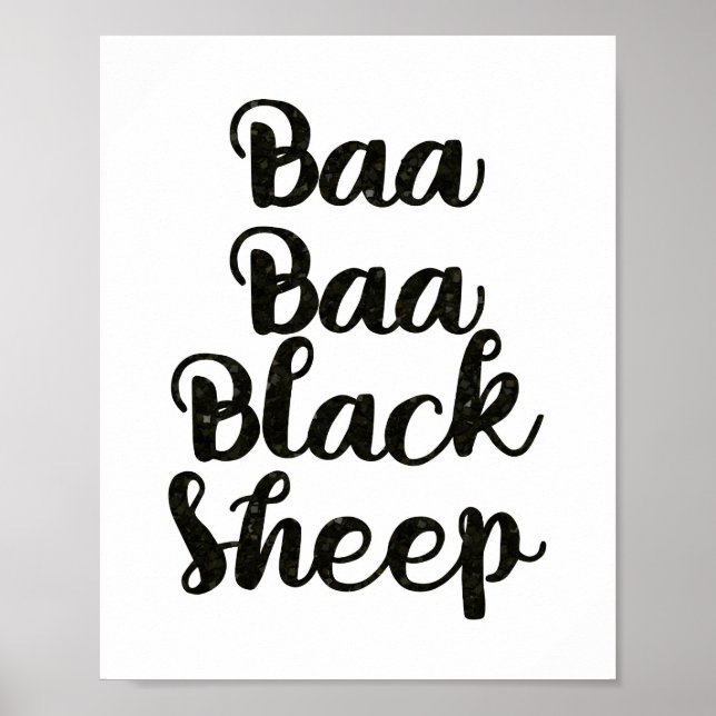 Póster Baa Baa Black Sheep Purpurina (Frente)