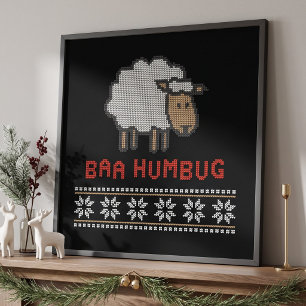 Póster Baa Humbug Navidades Sheep