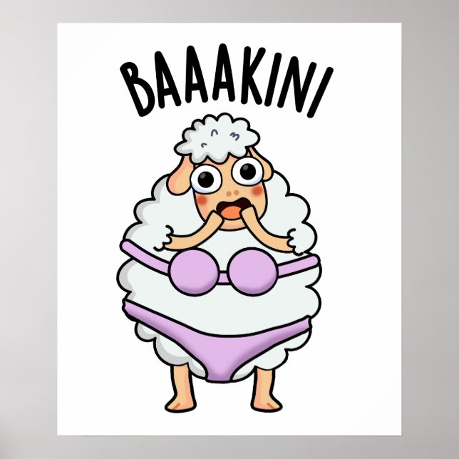 Póster Baa-kini Funny Bikini Pun (Frente)