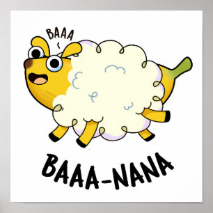 Póster Baa-nana Chiste de Oveja y Plátano Pun