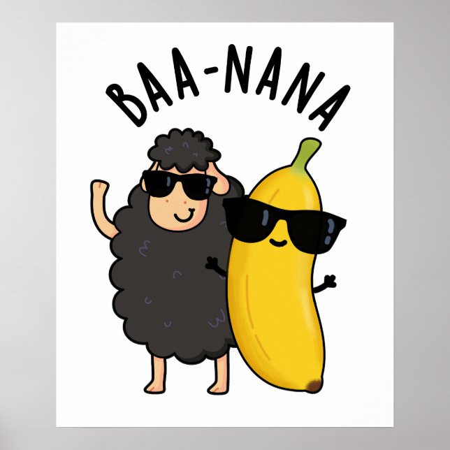 Póster Baa-nana Funny Banana Puns (Frente)