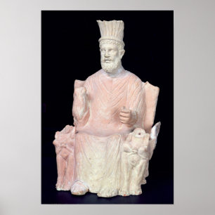 Póster Baal Hammon asentado en su trono