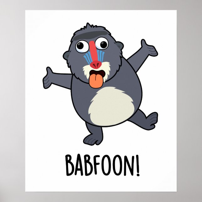 Póster Bab-foon Funny Baffoon Baboon Pun (Frente)
