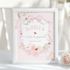 Póster Babies are Sweet Love Bug Wildflower Baby Shower
