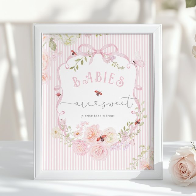 Póster Babies are Sweet Love Bug Wildflower Baby Shower (Subido por el creador)
