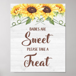 Póster BABIES ARE SWEET PLEASE TAKE A TREAT Shower Sign