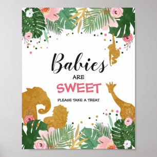 Póster Babies are sweet Sign Zoo Jungle Favors Treat