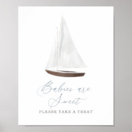 Póster Babies Are Sweet Take a Treat Nautical Baby Shower
