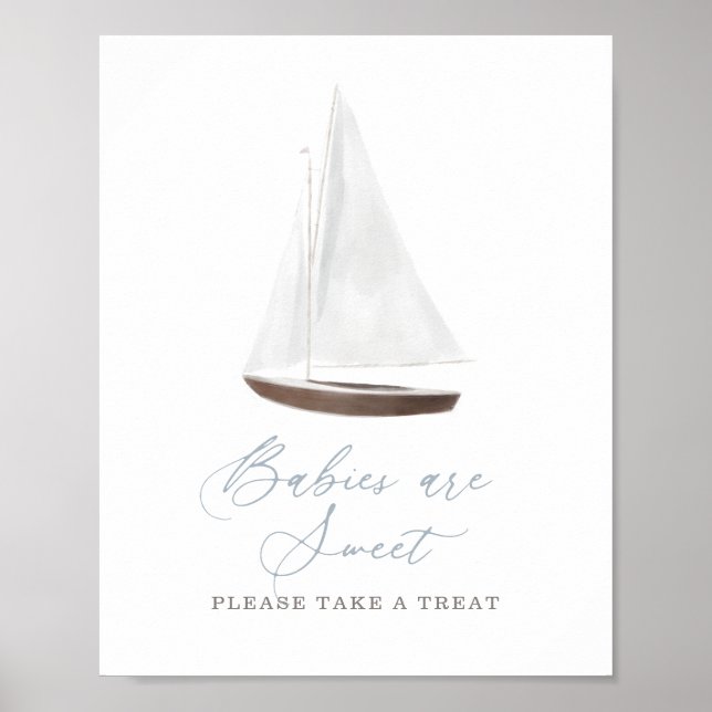 Póster Babies Are Sweet Take a Treat Nautical Baby Shower (Frente)