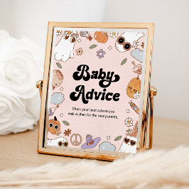 Póster Baby Advice Groovy Halloween Ghost Baby Shower