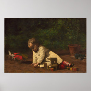 Póster Baby at Play - Thomas Eakins Fine Art Poster
