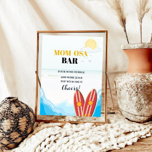 Póster Baby beach surf board baby ducha Favorito