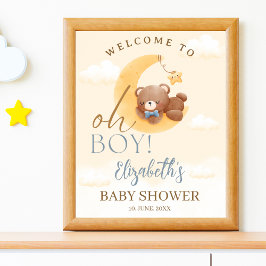 Póster Baby Bear on the Way! Boy Baby Shower