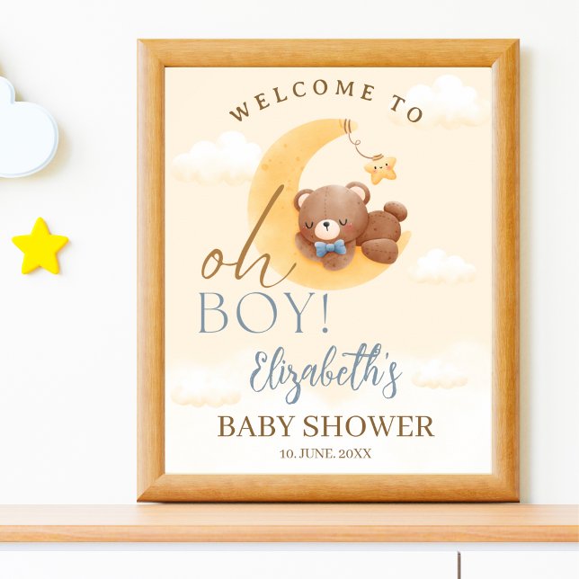 Póster Baby Bear on the Way! Boy Baby Shower (Subido por el creador)