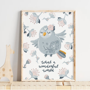 Póster Baby Bird Blue Wonmaravilloso Poster Mundial   Art
