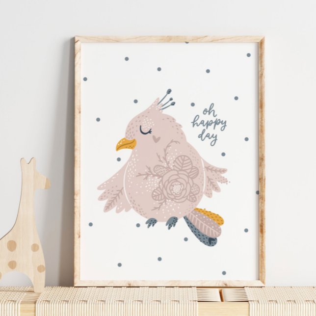 Poster Baby Bird Pink Happy Day | Impresión de par (Subido por el creador)