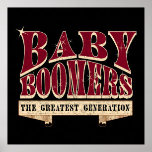 Póster Baby Boomers El Lema Retro De Mayor Generación