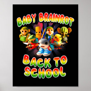 Póster Baby Brainrot Italiano De Vuelta Al Cole Para Arti