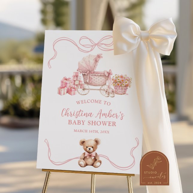 Póster Baby Carriage Baby Shower Welcome Sign (Subido por el creador)