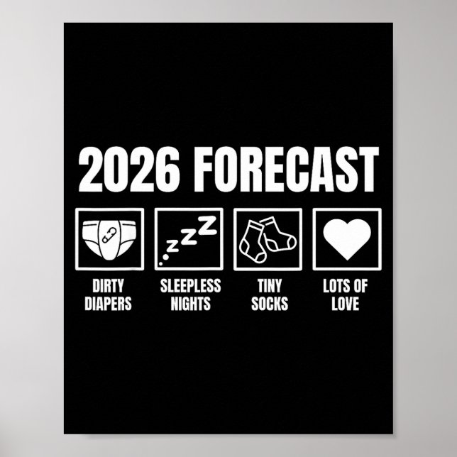 Póster Baby Coming Soon 2026 Pregnancy Announcement Forec (Frente)