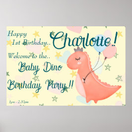Póster Baby Dino Birthday