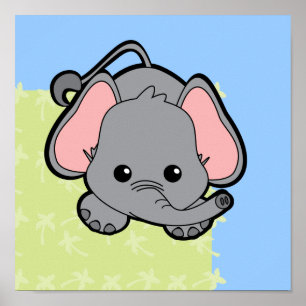 Póster Baby Elephant Cutie