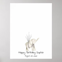 Baby Elephant Thumbprint Guest Book