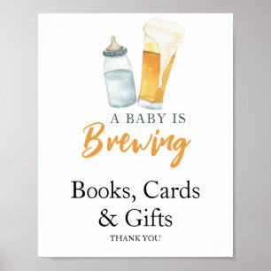 Póster Baby está elaborando cerveza Libros Tarjetas y Reg