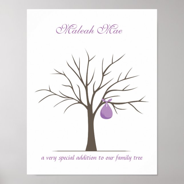 Póster Baby Fingerprint Tree - Purple (Frente)