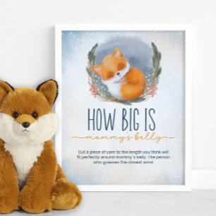 Póster Baby Fox Winter qué grande es el juego de la panza