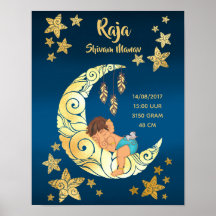 Baby Ganesha con luna y estrellas