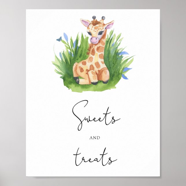 Póster Baby Giraffe - dulces y golosinas (Frente)