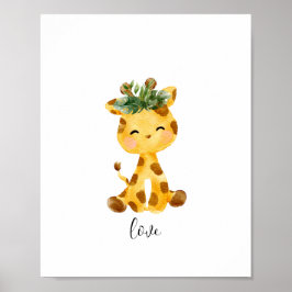 Póster Baby Giraffe Love Nursery Poster