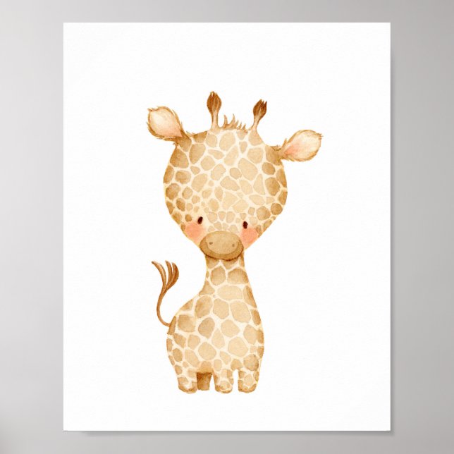 Póster Baby Giraffe Nursery Wall Art Poster (Frente)