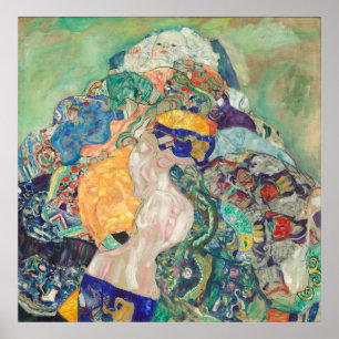 Póster Baby in a Cradle by Gustav Klimt