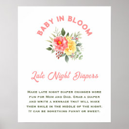 Póster Baby In Bloom Baby Shower Tarde Noche