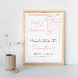 Póster Baby In Bloom Baby Shower Welcome Sign